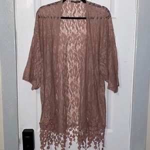 Charlotte Russe Blush Lace Cardigan